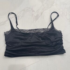 Free People Black Lace Detail Top